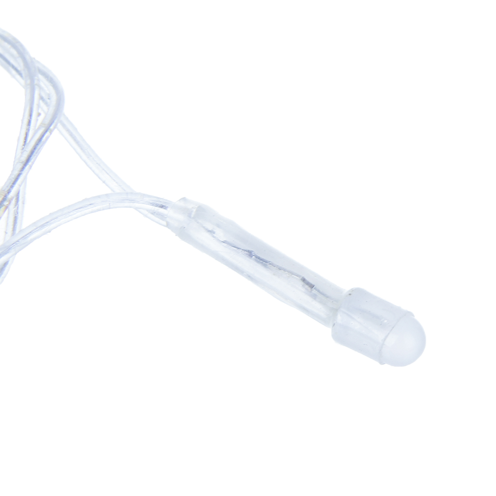 Гирлянда вьюн 10 м СНОУ БУМ, 100 LED ламп, белое свечение (8 режимов), ПВХ прозрачный, 220В, арт.№ 384-198