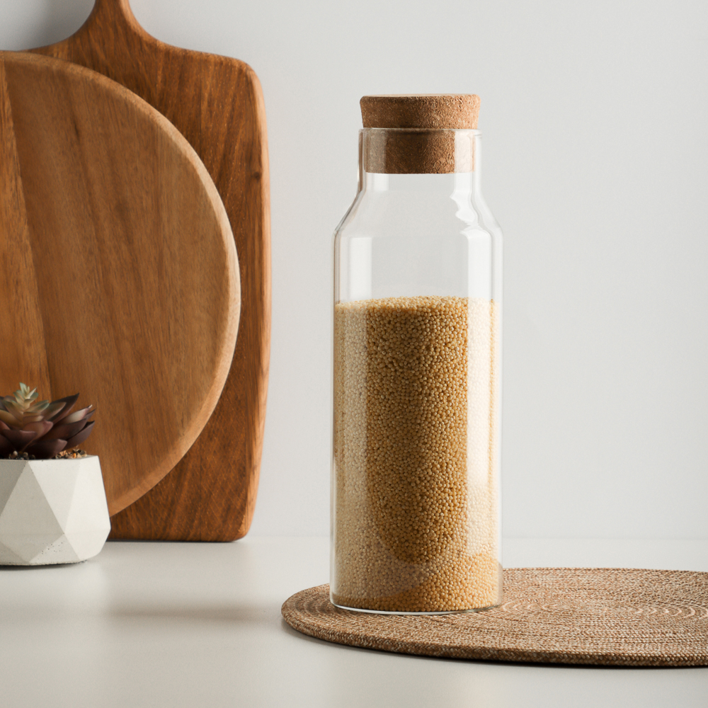 VETTA ЭКО Бутылка 1000мл, 25х9см, стекло, пробка, арт.№ 828-004