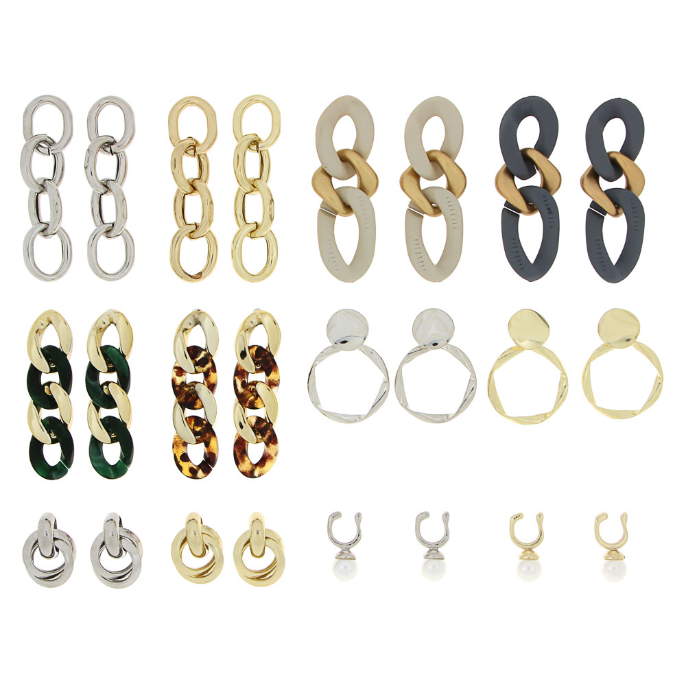 BERIOTTI Серьги, биж.сплав, пластик, 2,5-6см, 6 дизайнов, арт.№ 316-360