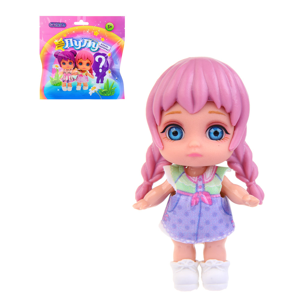 ИГРОЛЕНД Кукла-сюрприз "Лулу" коллекционная, 8 см, PVC, ABS, 14х4х14 см, 6 дизайнов, арт.№ 267-026