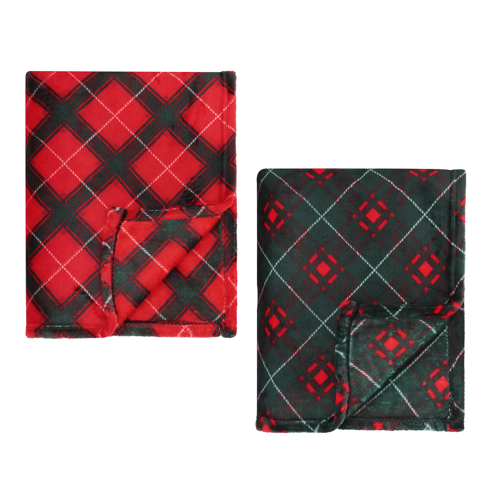 PROVANCE Щелкунчик Плед клетка, 130х170см, 100% полиэстер, 2 дизайна, арт.№ 492-249