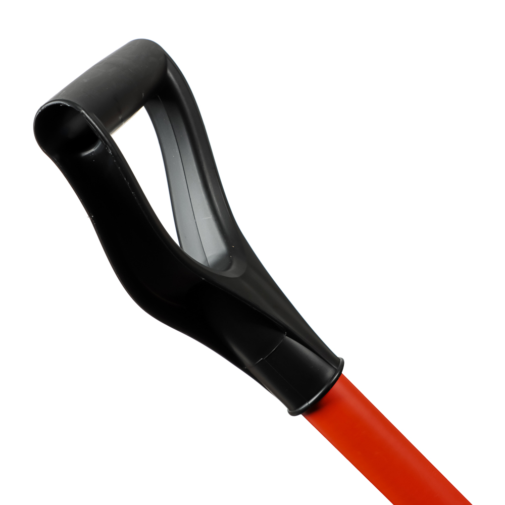 Лопата снеговая РЫЦАРЬ 410х460мм, перв пласт, алюм планка, метал черен, д32мм, V-ручка + ручка силы, арт.№ 646-376