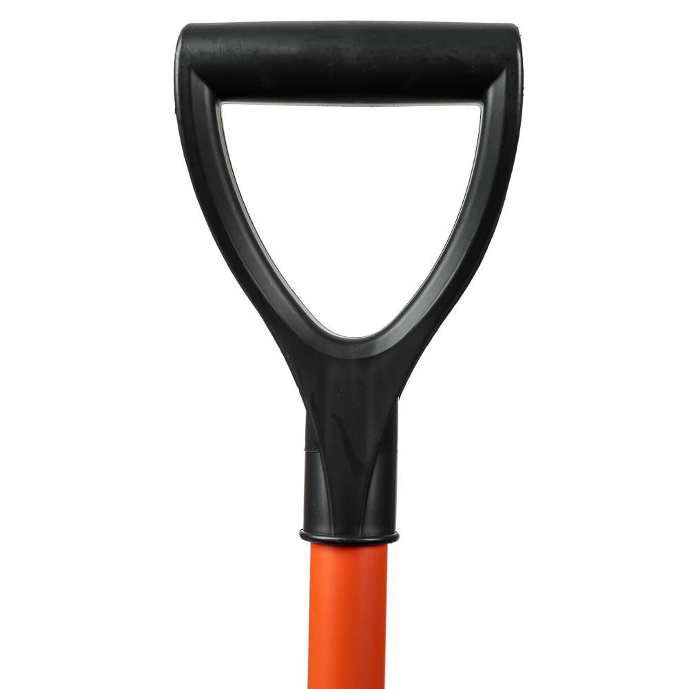 Лопата снеговая РЫЦАРЬ 410х460мм, перв пласт, алюм планка, метал черен, д32мм, V-ручка + ручка силы, арт.№ 646-376