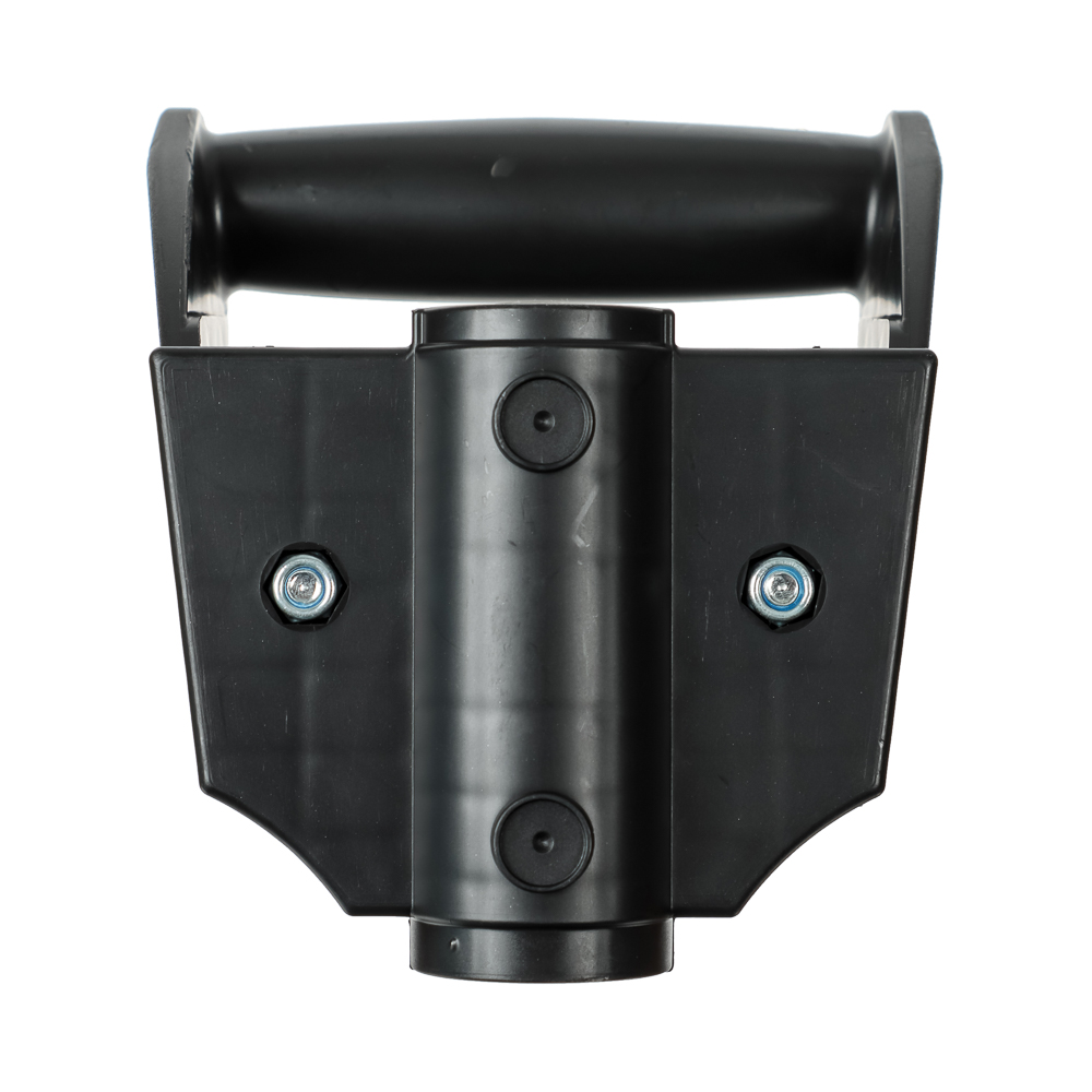 Лопата снеговая РЫЦАРЬ 410х460мм, перв пласт, алюм планка, метал черен, д32мм, V-ручка + ручка силы, арт.№ 646-376