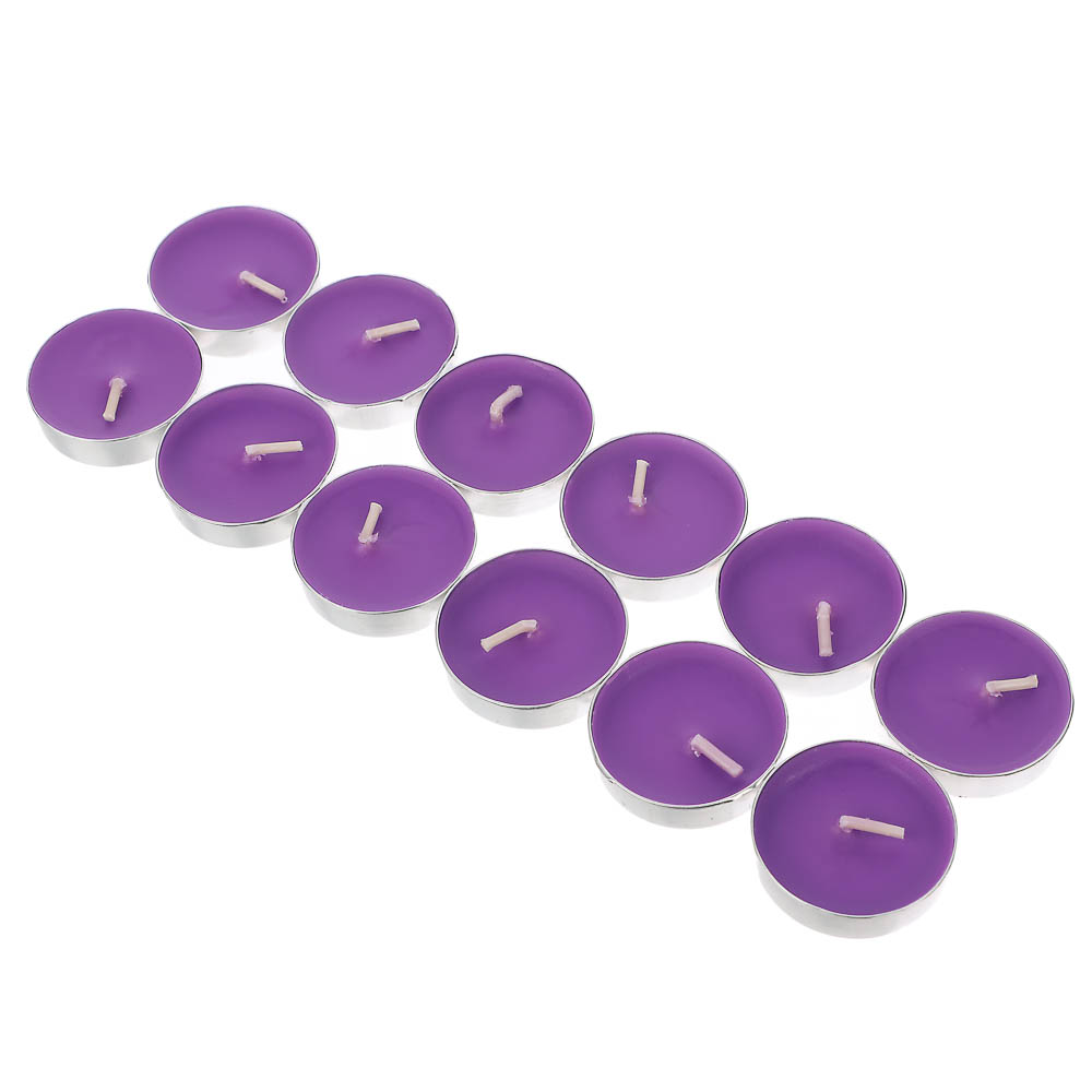 Набор ароматизированных свечей в капсулах 12шт, металл, парафин, 3 цвета, арт.№ 508-463