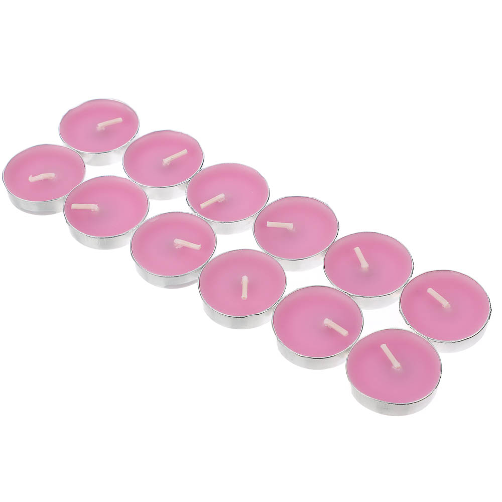 Набор ароматизированных свечей в капсулах 12шт, металл, парафин, 3 цвета, арт.№ 508-463