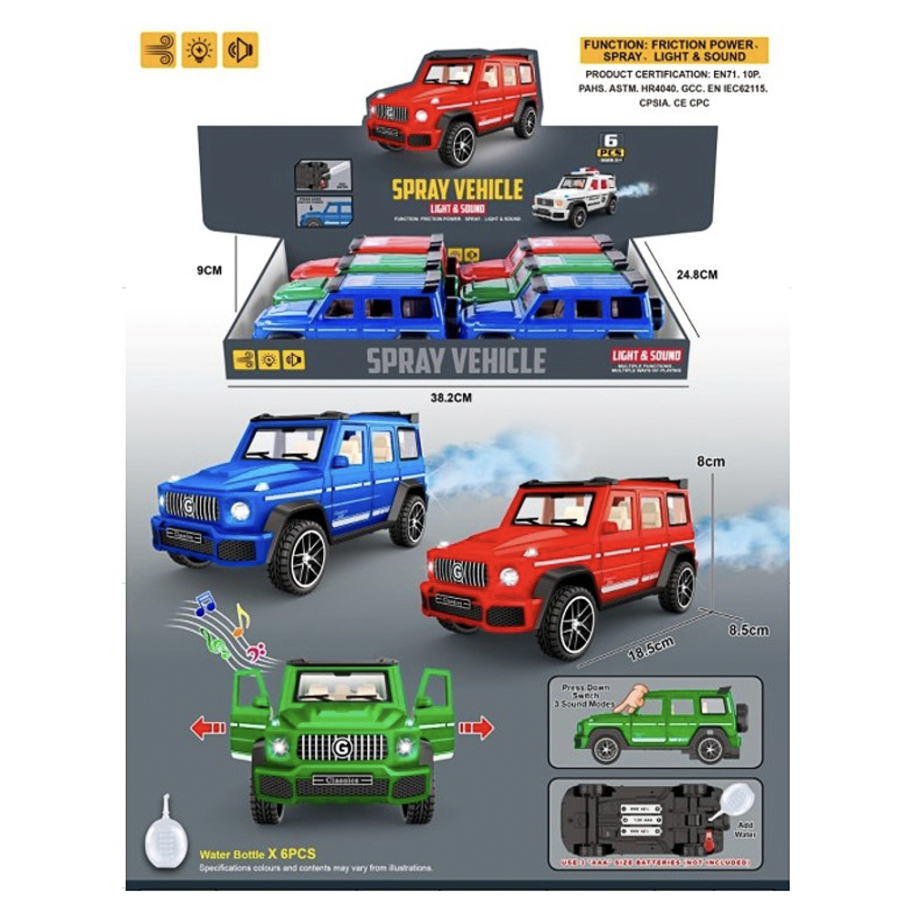 Джип внедорожник, свет, звук, пар, инерция, двери открываются, 3хАА, пластик, тм ИГРОЛЕНД, арт.№ 292-523