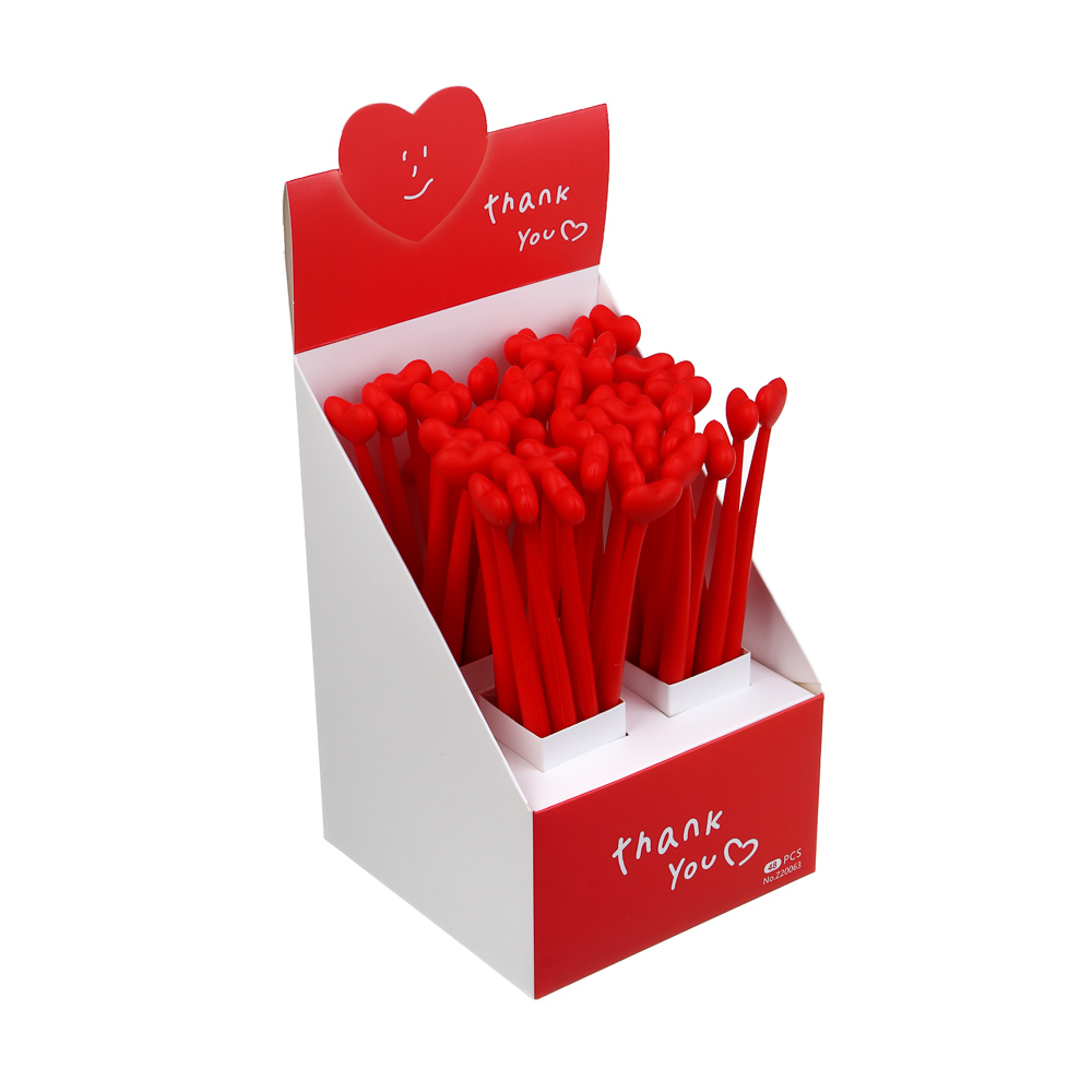 Ручка гелевая синяя "Сердце", силиконовый корпус, шоу-бокс, арт.№ 591-319