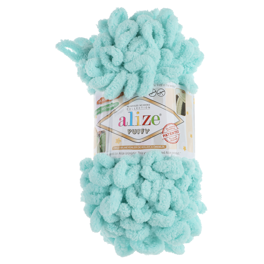 Пряжа Puffy/Ализе 100г/9,5м 100% Микрополиэстер (19-светло-бирюзовый) — купить в МПР Пряжа Puffy/Ализе 100г/9,5м 100% Микрополиэстер (19-светло-бирюзовый), арт.№ 308-416