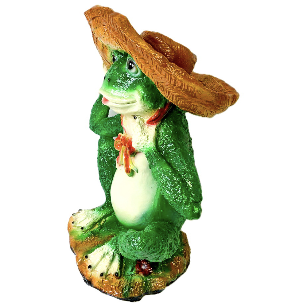 Фигура садовая "Лягушка в шляпе" 38х30см, гипс, арт.№ 162-316