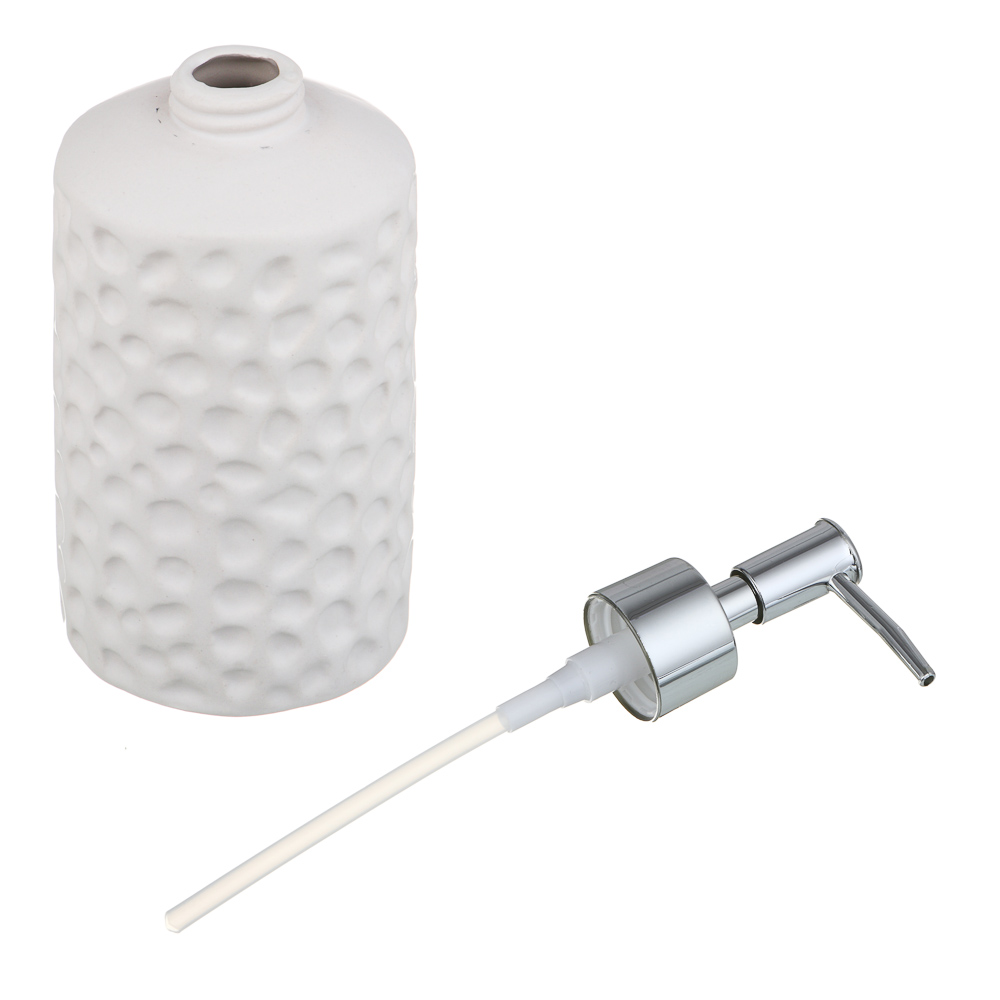 VETTA Дозатор для жидкого мыла, керамика, 7x7x18 см, bubble, молочный, арт.№ 478-157