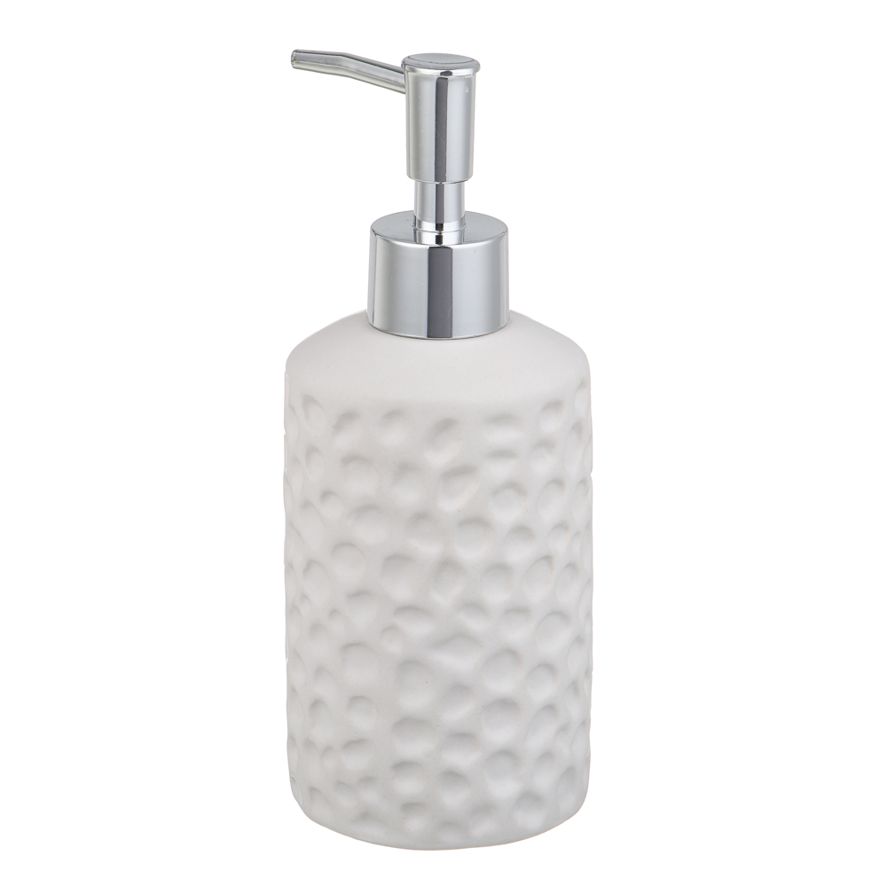 VETTA Дозатор для жидкого мыла, керамика, 7x7x18 см, bubble, молочный, арт.№ 478-157
