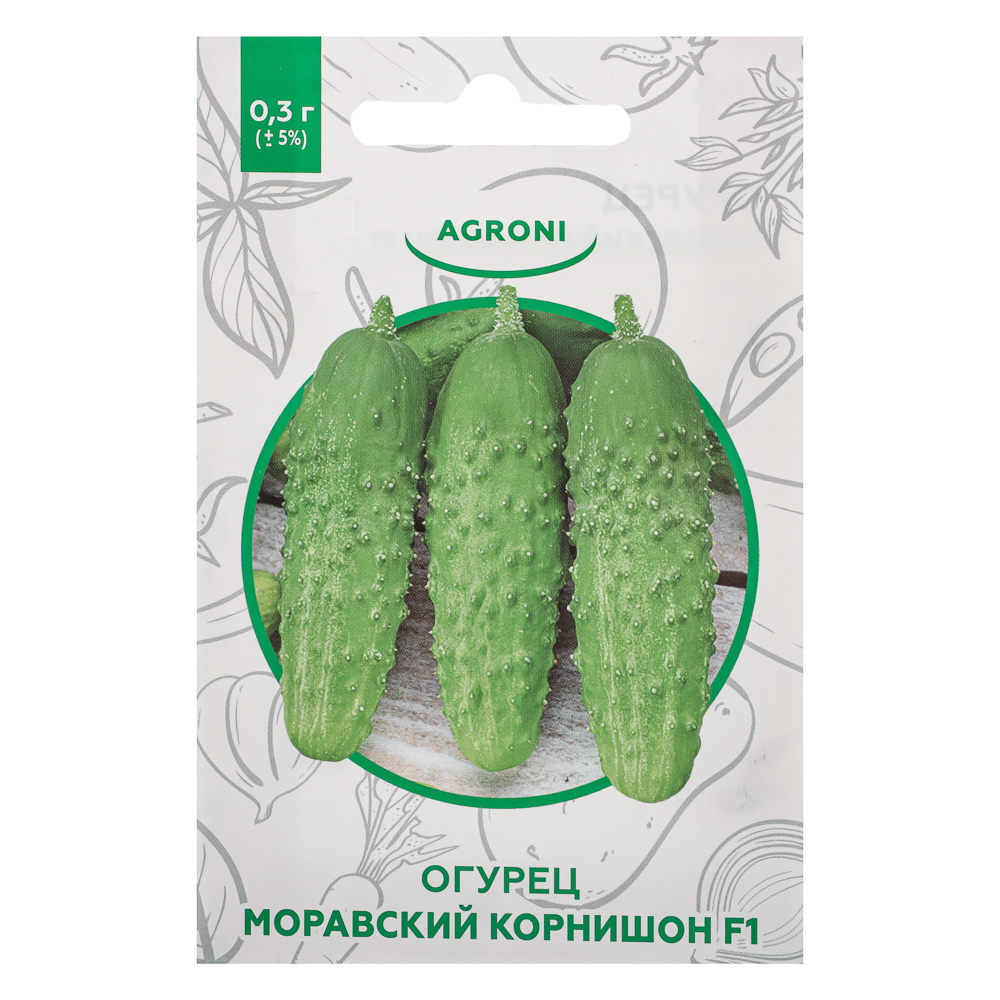Семена Огурец Моравский корнишон F1 0,3г, XS, арт.№ 179-464