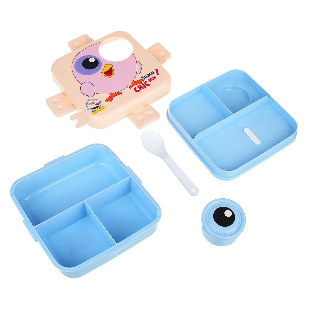 Ланчбокс, 1590мл+70мл, 23х19х9см, "Цыпа", полипропилен, арт.№ 829-228