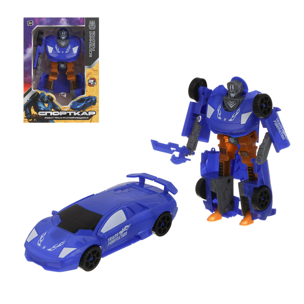 ИГРОЛЕНД Робот трансформирующийся "Спорткар", PP, 12х5,5х17 см, 6 дизайнов, арт.№ 296-138