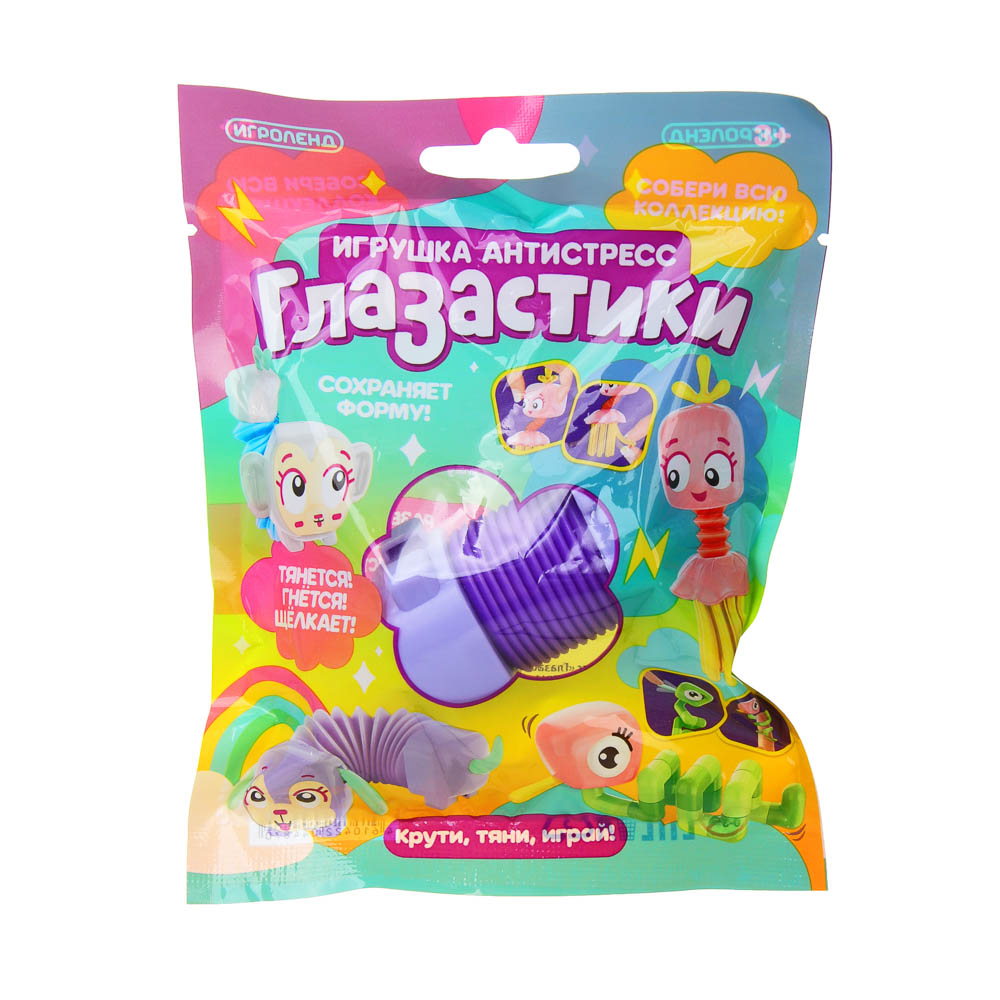 ИГРОЛЕНД Игрушка антистресс "Глазастики", PP, PE, 12х16см, 12 дизайнов, арт.№ 295-282