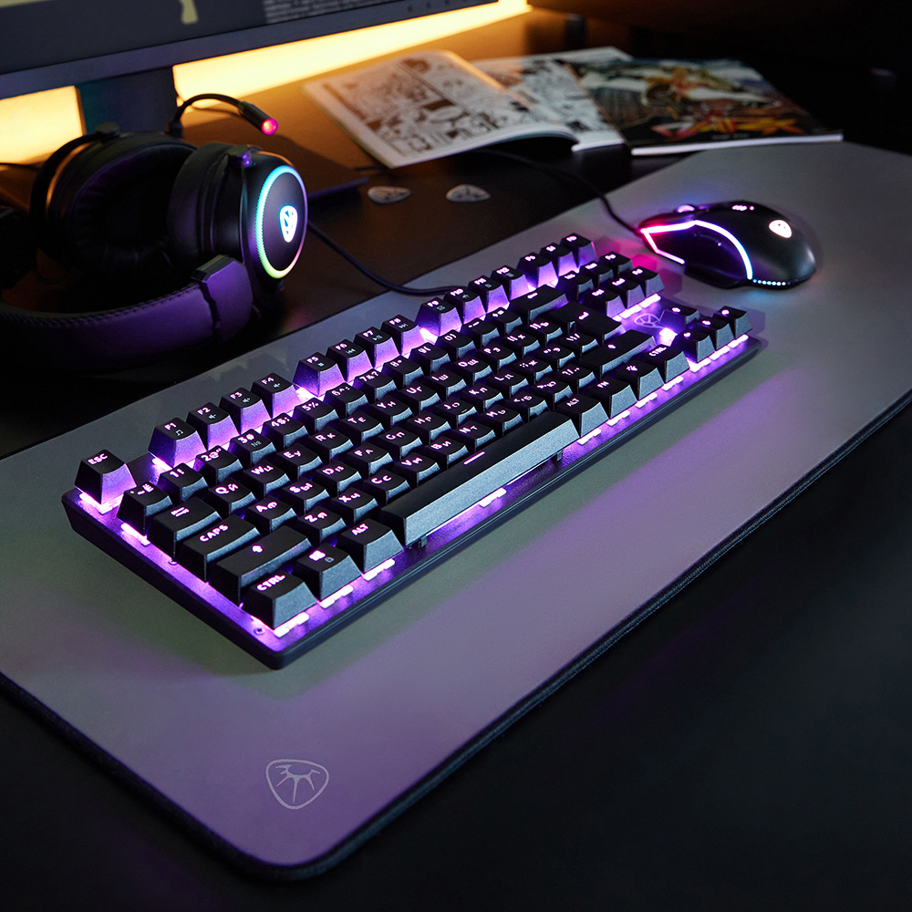 Игровая клавиатура проводная Buckler BY TKL механическая, 87 кл., Outemu "Brown", RGB, 2м, арт.№ 405-073