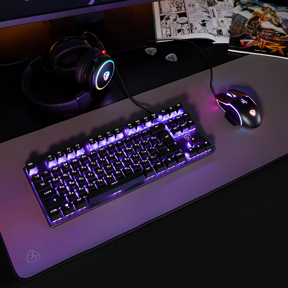 Игровая клавиатура проводная Buckler BY TKL механическая, 87 кл., Outemu "Brown", RGB, 2м, арт.№ 405-073