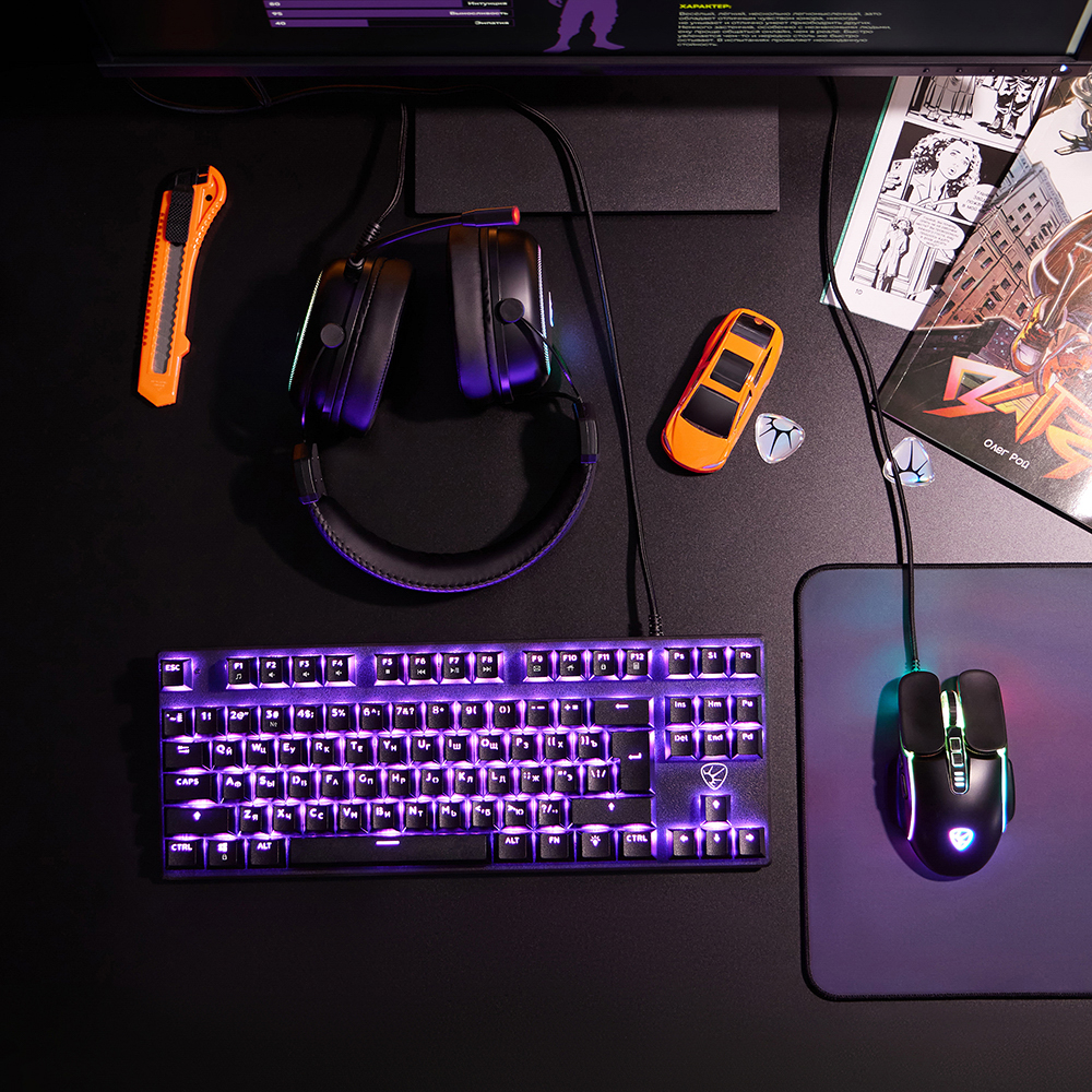 Игровая клавиатура проводная Buckler BY TKL механическая, 87 кл., Outemu "Brown", RGB, 2м, арт.№ 405-073