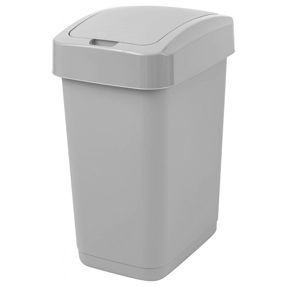 Контейнер для мусора Step, 12 л, с крышкой-клапаном, полипропилен, серый, арт.№ 414-227