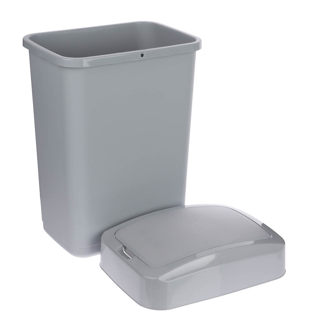 Контейнер для мусора Step, 12 л, с крышкой-клапаном, полипропилен, серый, арт.№ 414-227
