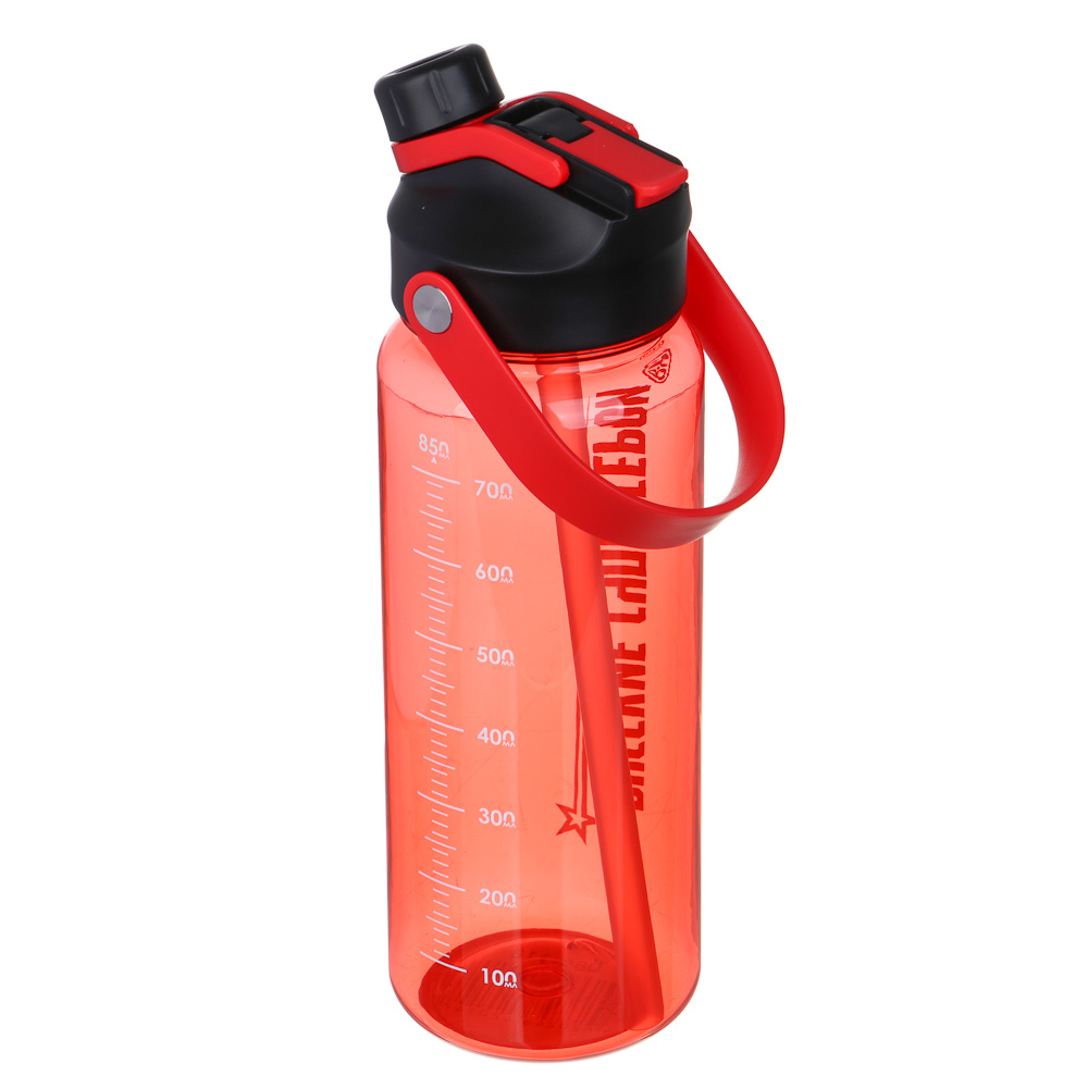 BY Русские Супергерои Бутылка для воды, 24х8см, 850мл, красный, PC, PP, арт.№ 088-118