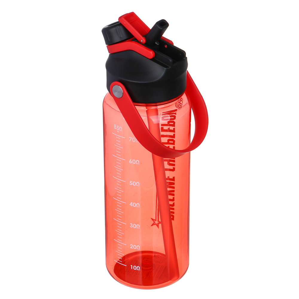 BY Русские Супергерои Бутылка для воды, 24х8см, 850мл, красный, PC, PP, арт.№ 088-118