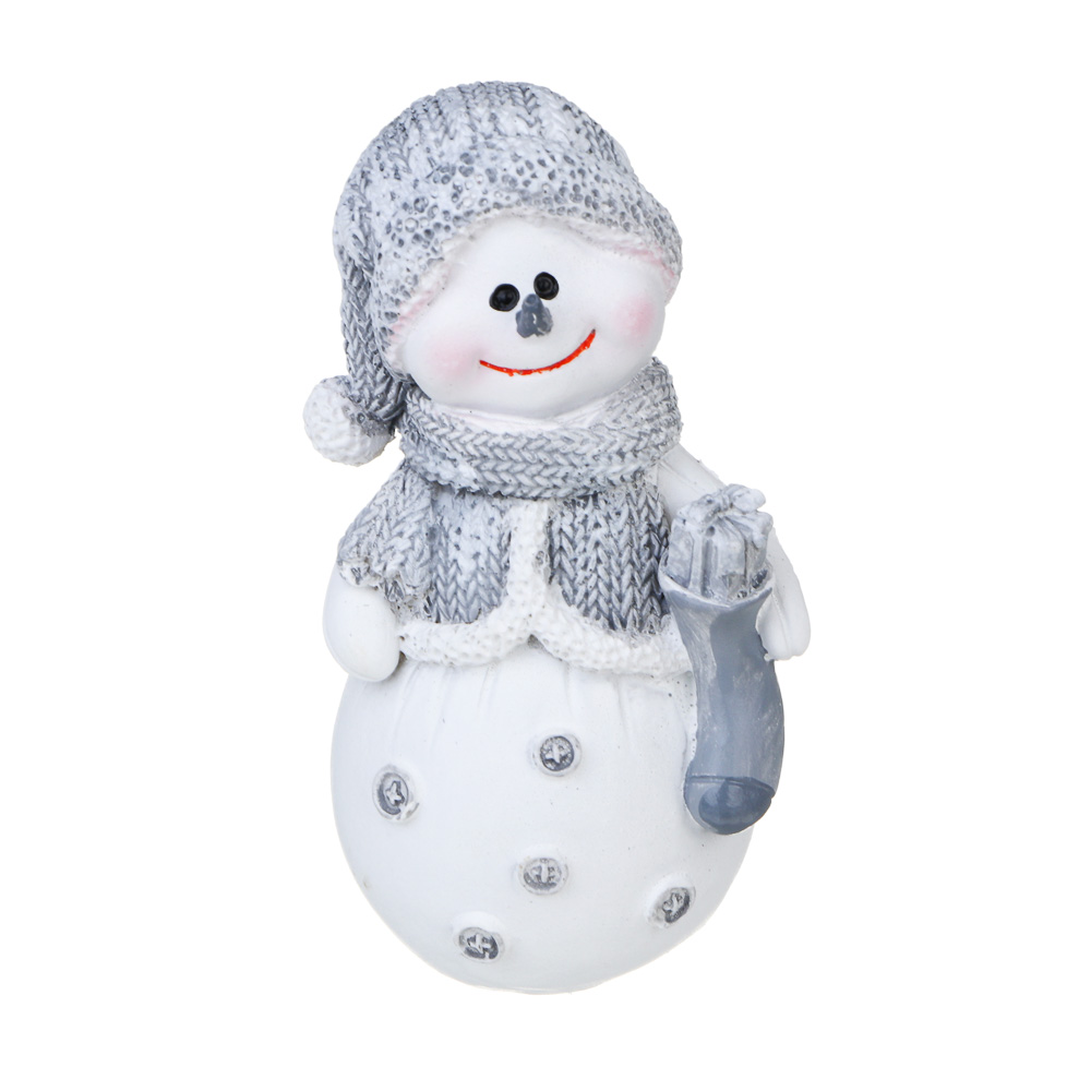 СНОУ БУМ Фигурка "Снеговик" 5,5х5,2х10,3см, полистоун, 2 дизайна, арт.№ 396-996