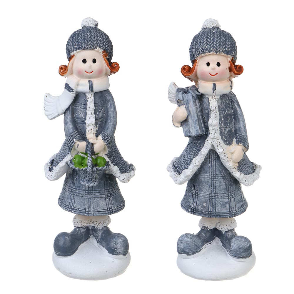 СНОУ БУМ Фигурка "Девочка" 6,5х5,5х17см, полистоун, 2 дизайна, арт.№ 398-839