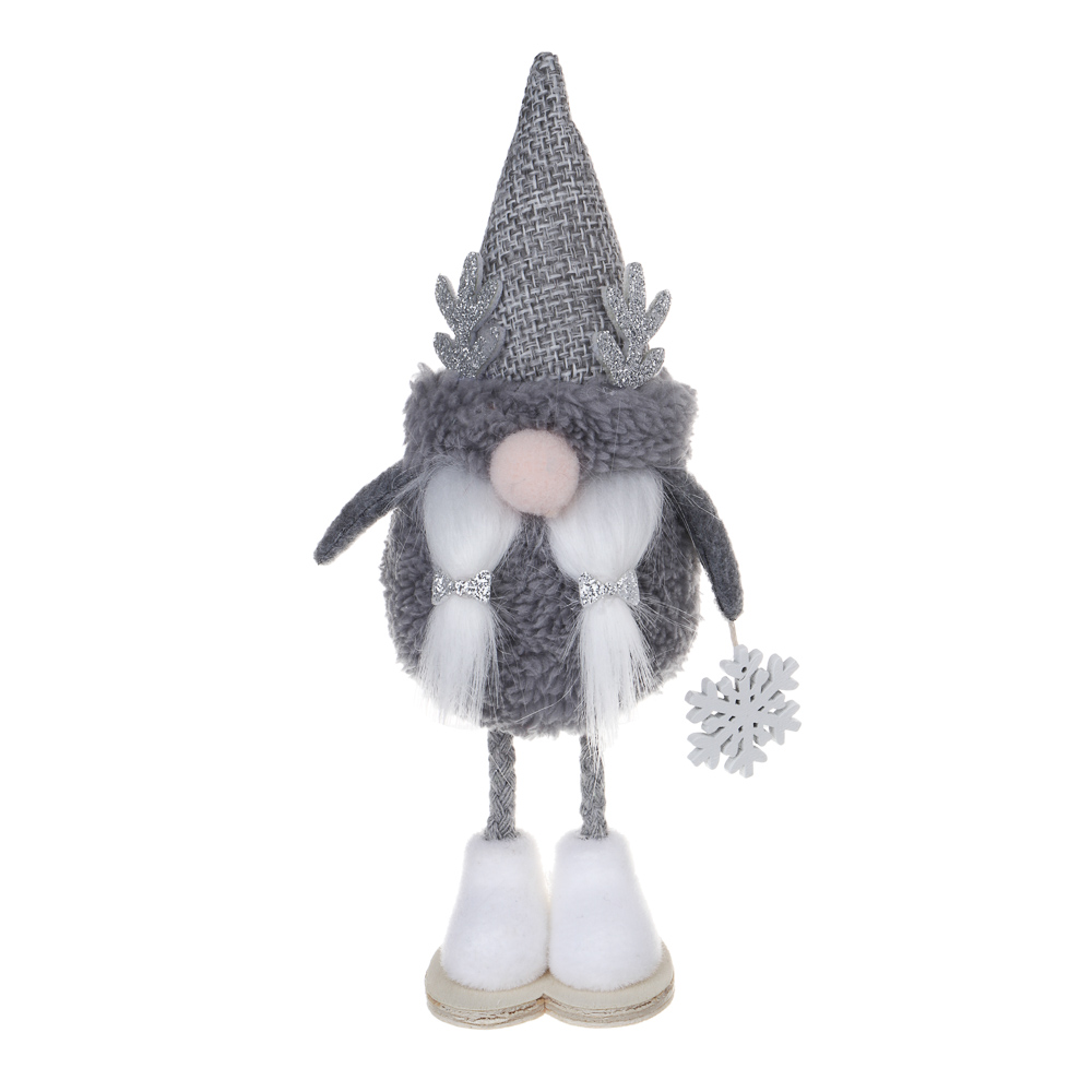 СНОУ БУМ Сувенир Гном 5x6x18 см, полиэстер, серый, 2 вида, арт.№ 140-120