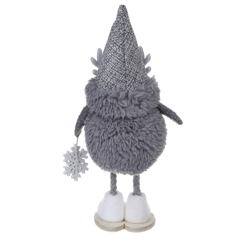 СНОУ БУМ Сувенир Гном 5x6x18 см, полиэстер, серый, 2 вида, арт.№ 140-120
