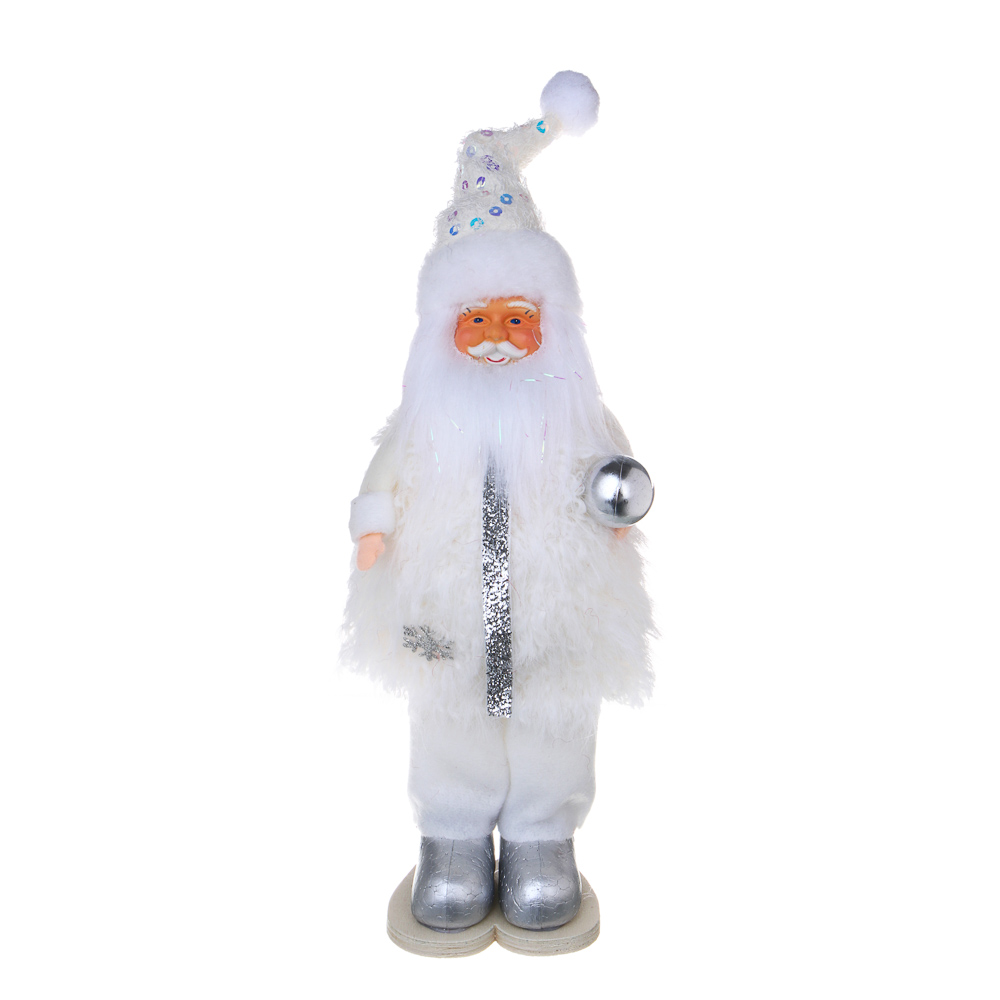 СНОУ БУМ Сувенир Санта 10x7x26 см, полиэстер, белый, 2 вида, арт.№ 140-121