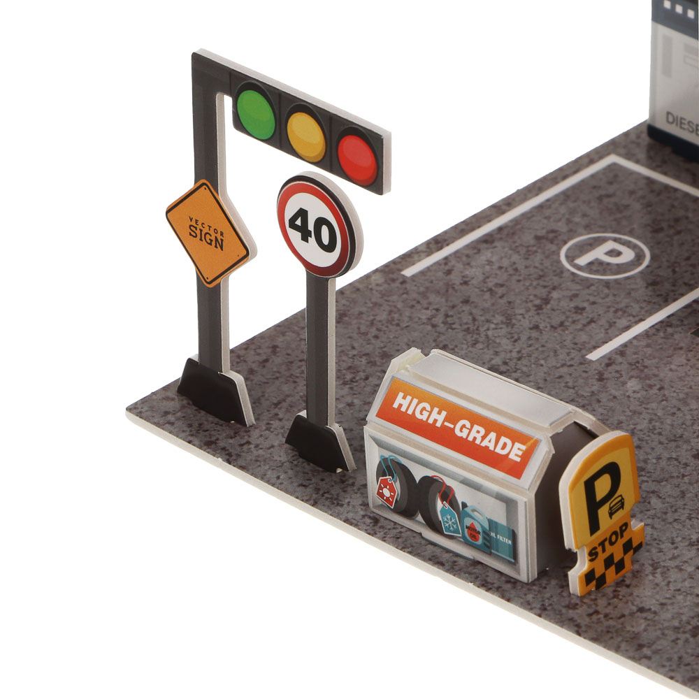 ИГРОЛЕНД Набор игровой "Сервисный центр", 2 машины, PP, металл, 24х21х4 см, 2 дизайна, арт.№ 276-176