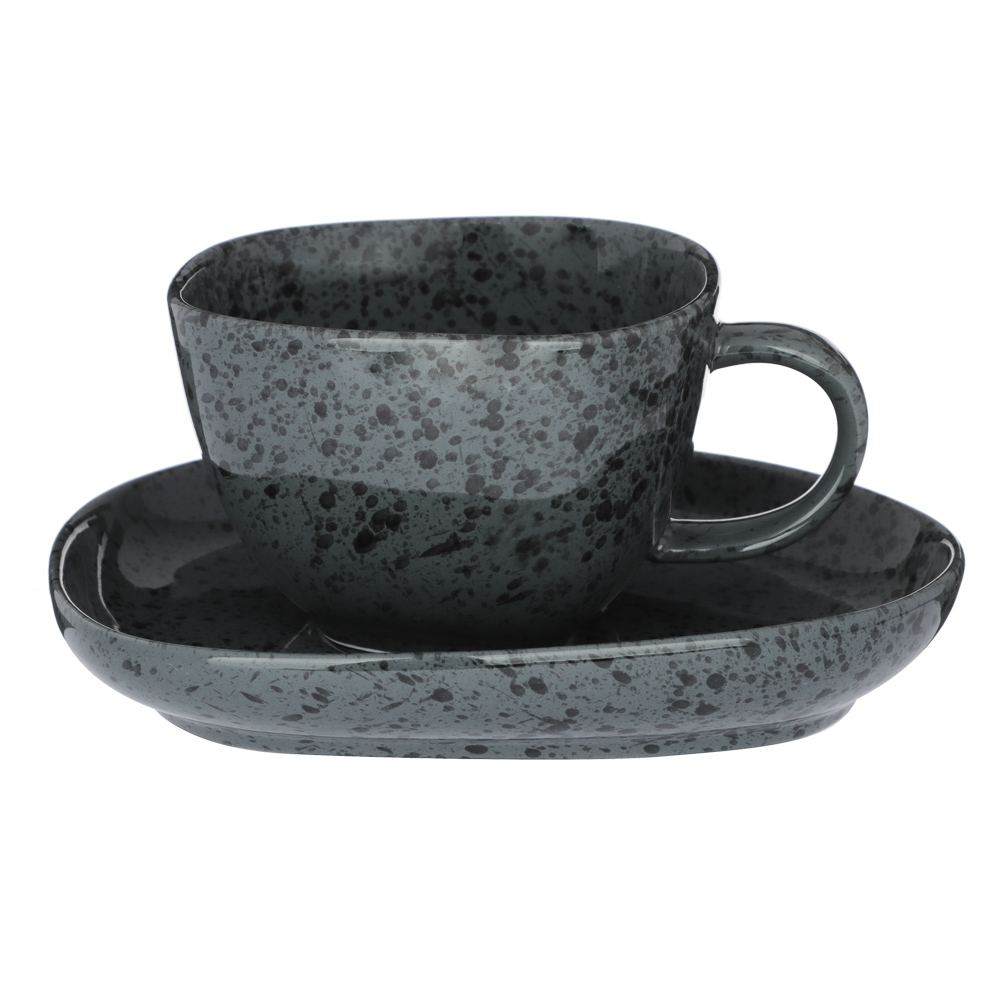 MILLIMI Оникс Набор чайный 2пр, 250мл, 15см, фарфор, арт.№ 816-056