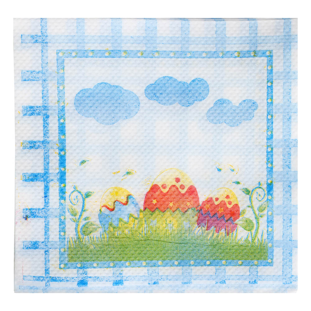 Салфетки бумажные однослойные "Пасха" 24x24см, 100 шт/уп, арт.№ 514-015