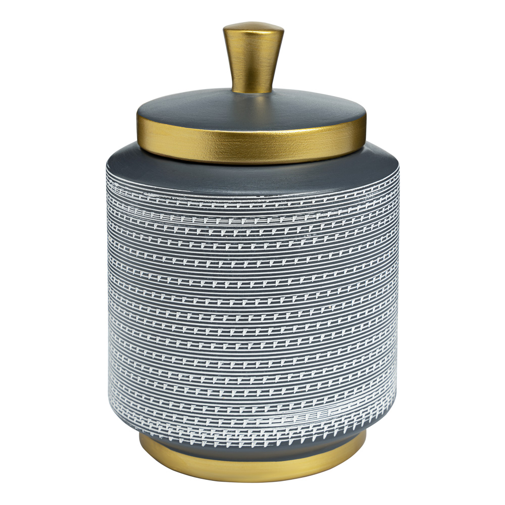 BY COLLECTION Лавис Банка с крышкой интерьерная, 13х20см, керамика, арт.№ 824-709