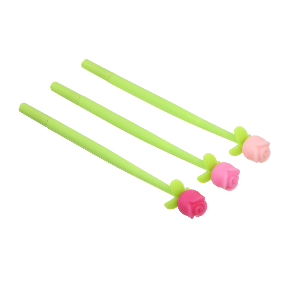 Ручка гелевая силиконовая синяя "Роза", шоу-бокс, арт.№ 591-321