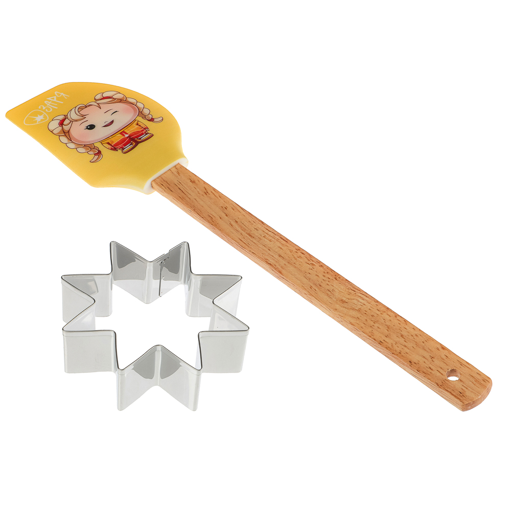 BY Русские Супергерои Набор 2 пр., лопатка силиконовая Заря, форма для печенья, арт.№ 856-067