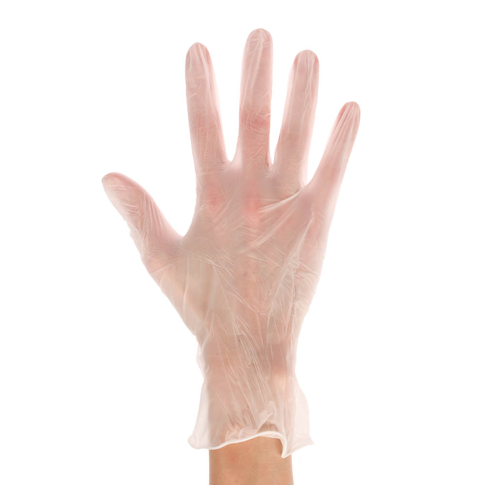 Перчатки универсальные ViniMax виниловые неопудренные гладкие белые 100шт (50пар) р.L, арт.№ 447-070