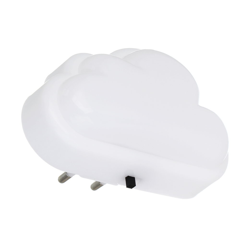 BY Светильник-ночник в розетку Облако светодиодный, 1Вт, 10см, 230В, пластик, белый, арт.№ 417-187