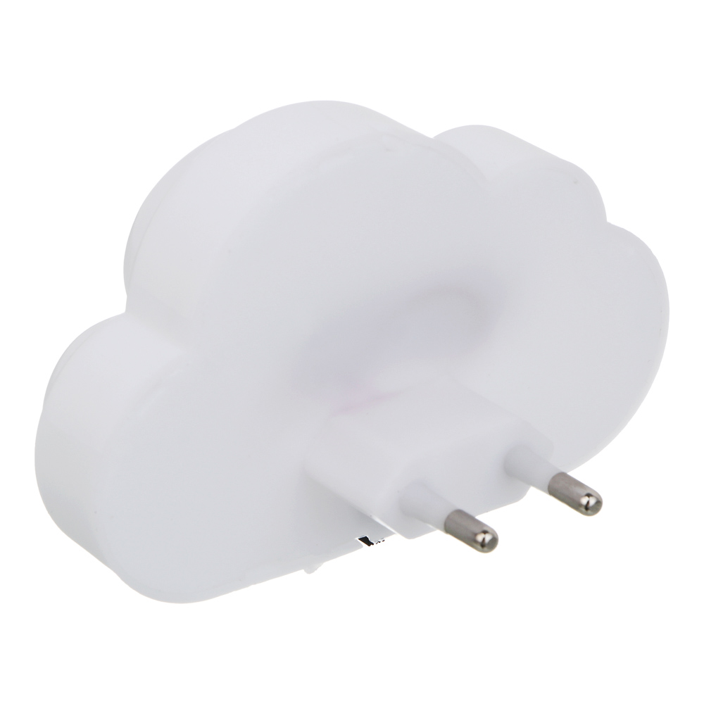BY Светильник-ночник в розетку Облако светодиодный, 1Вт, 10см, 230В, пластик, белый, арт.№ 417-187