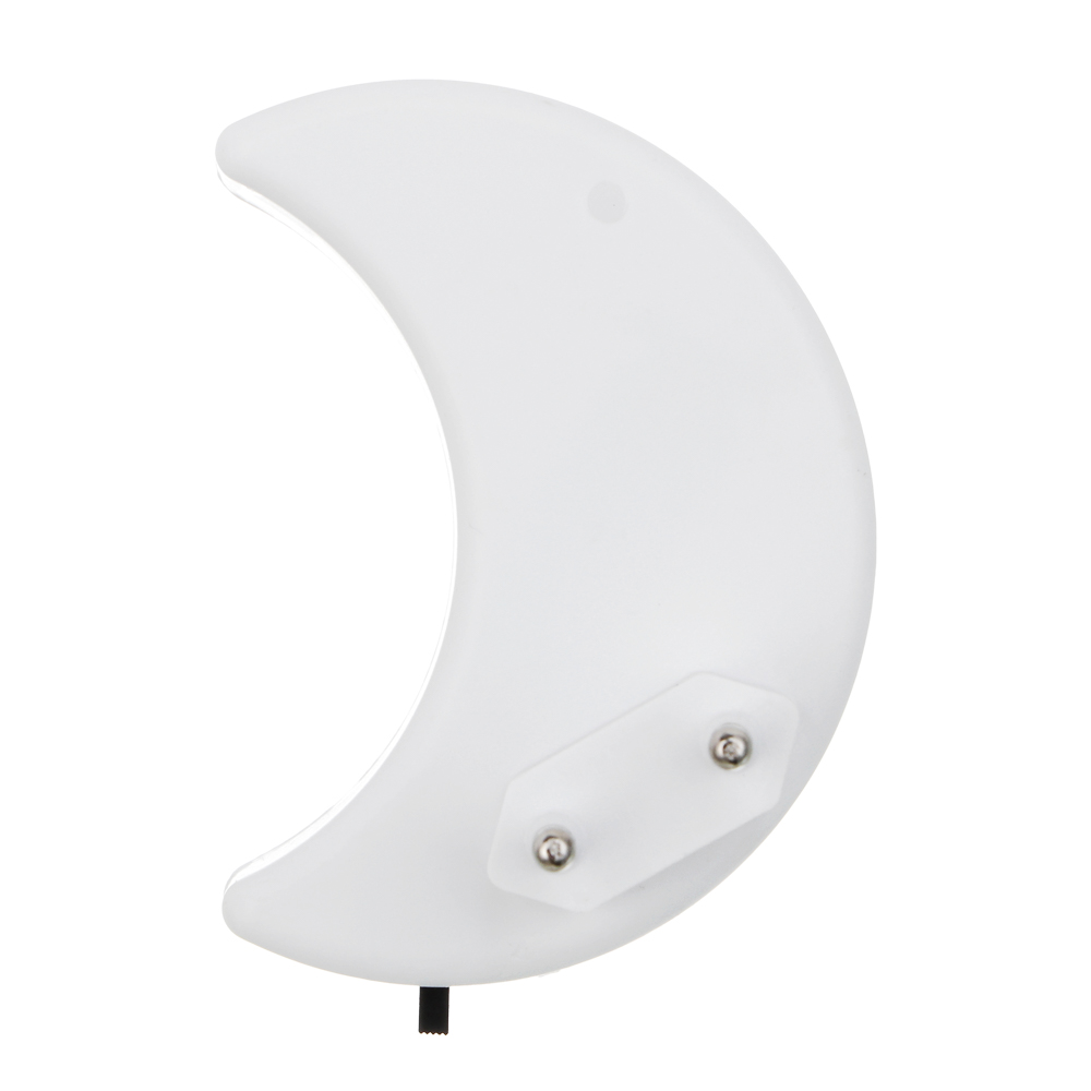 BY Светильник-ночник в розетку Месяц светодиодный, 1Вт, 9см, 230В, пластик, белый, арт.№ 417-188