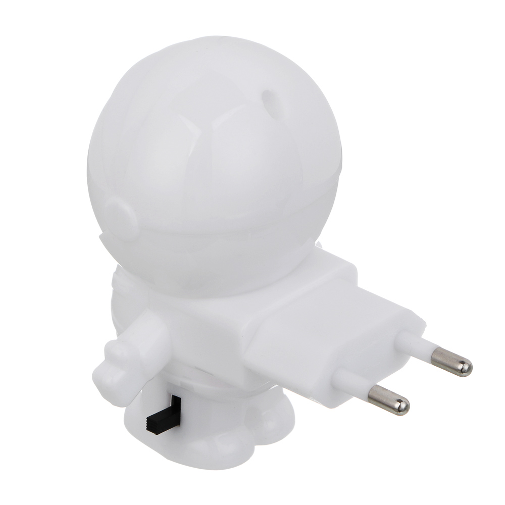 BY Светильник-ночник в розетку Космонавт светодиодный, 1Вт, 9см, 230В, пластик, белый, арт.№ 417-189