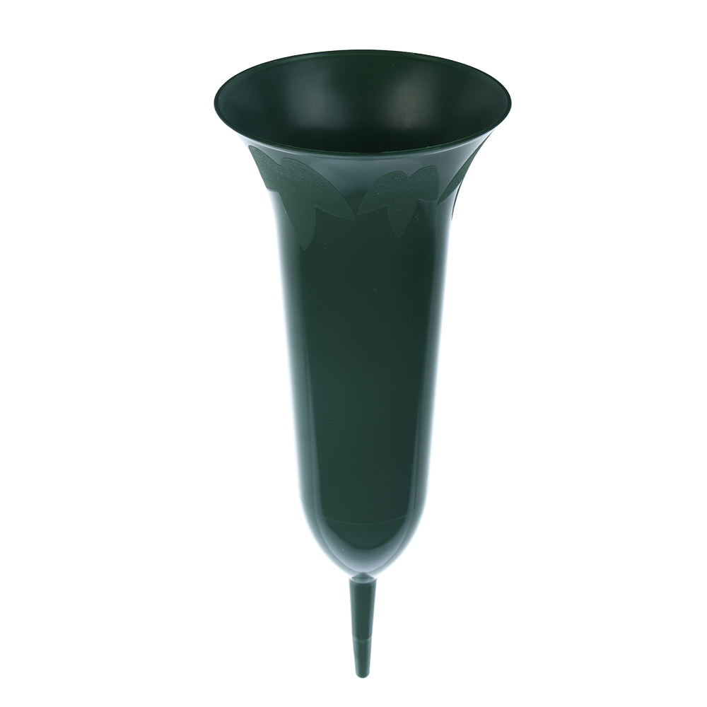Вазон ритуальный с колышком тм INBLOOM, 11.5х30.5 см, РР, арт.№ 164-400