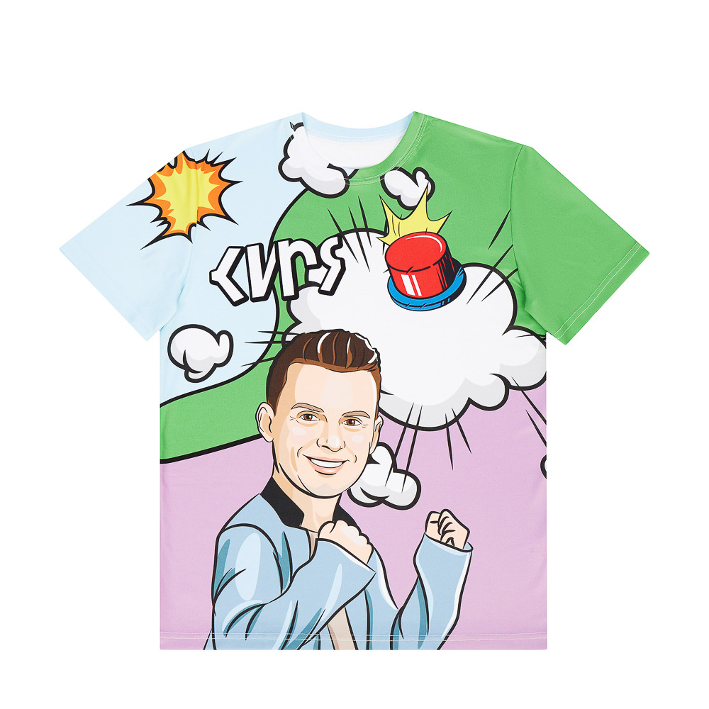 Футболка спортивная для взрослых «КИРЯ», размер XL, 100% полиэстер, комикс, арт.№ 006-027