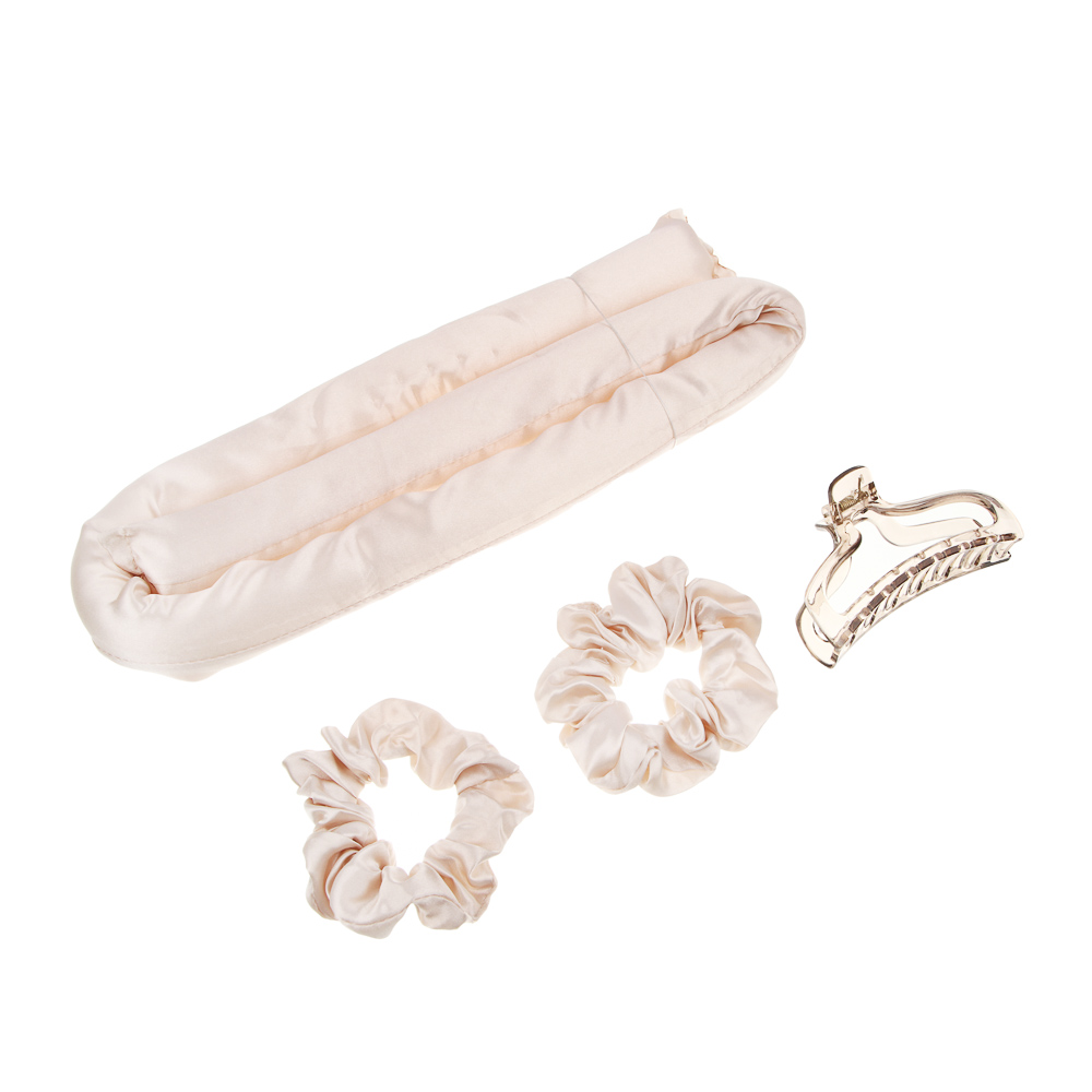 Набор для завивки локонов (бигуди-лента, 2 резинки, краб) тм ЮНИLOOK, полиэстер, 3 цвета, ACS25-20, арт.№ 323-293