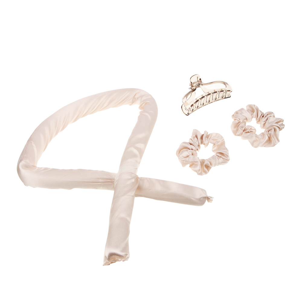 Набор для завивки локонов (бигуди-лента, 2 резинки, краб) тм ЮНИLOOK, полиэстер, 3 цвета, ACS25-20, арт.№ 323-293