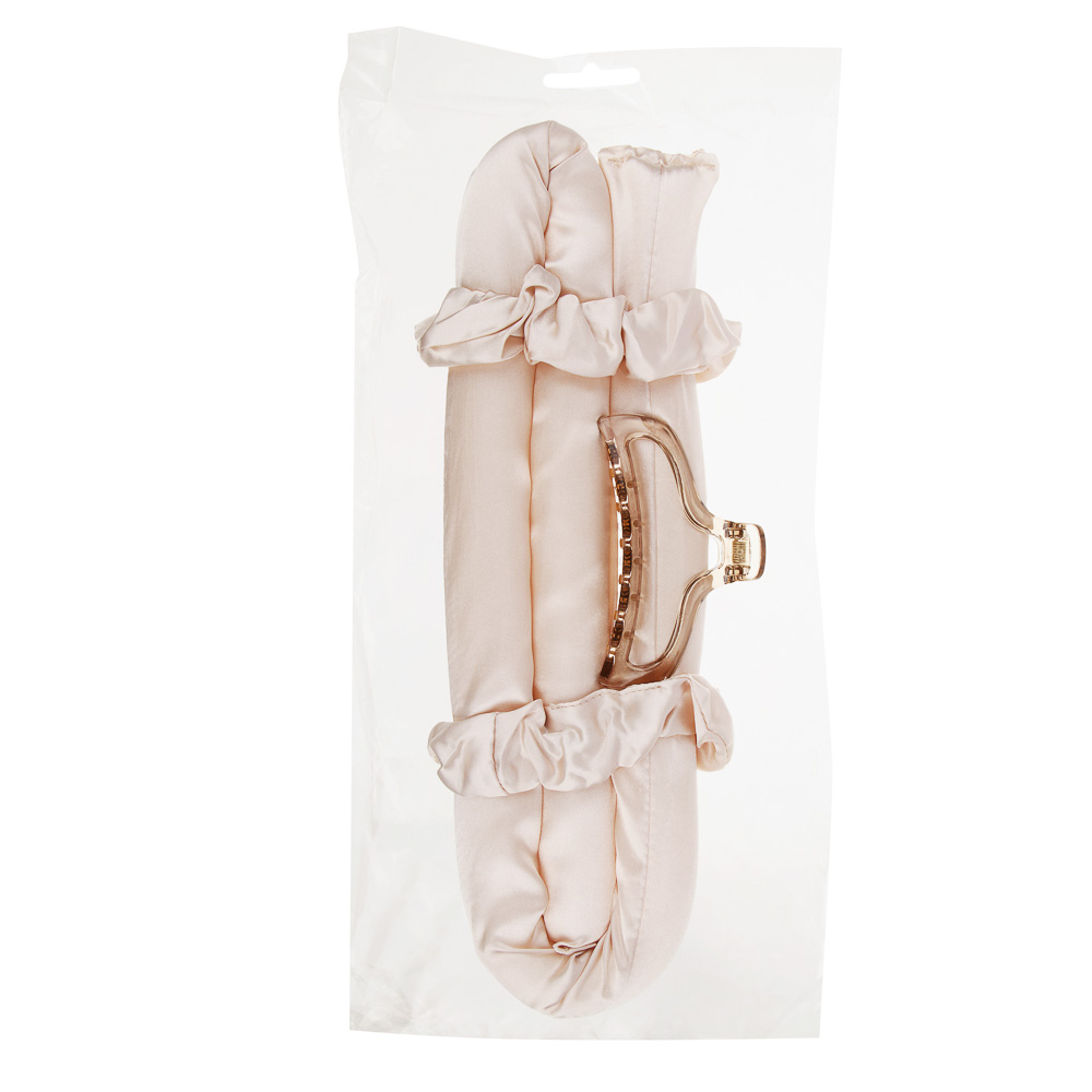 Набор для завивки локонов (бигуди-лента, 2 резинки, краб) тм ЮНИLOOK, полиэстер, 3 цвета, ACS25-20, арт.№ 323-293