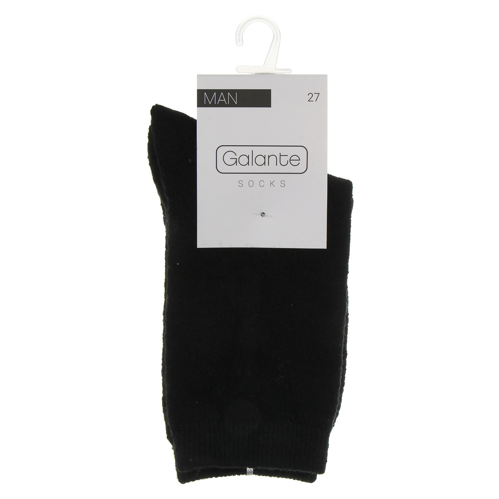 GALANTE Носки мужские, р.27, 45% полиэстер, 45% акрил, 5% смесь шерсти, 5% спандекс, черный, арт.№ 019-439