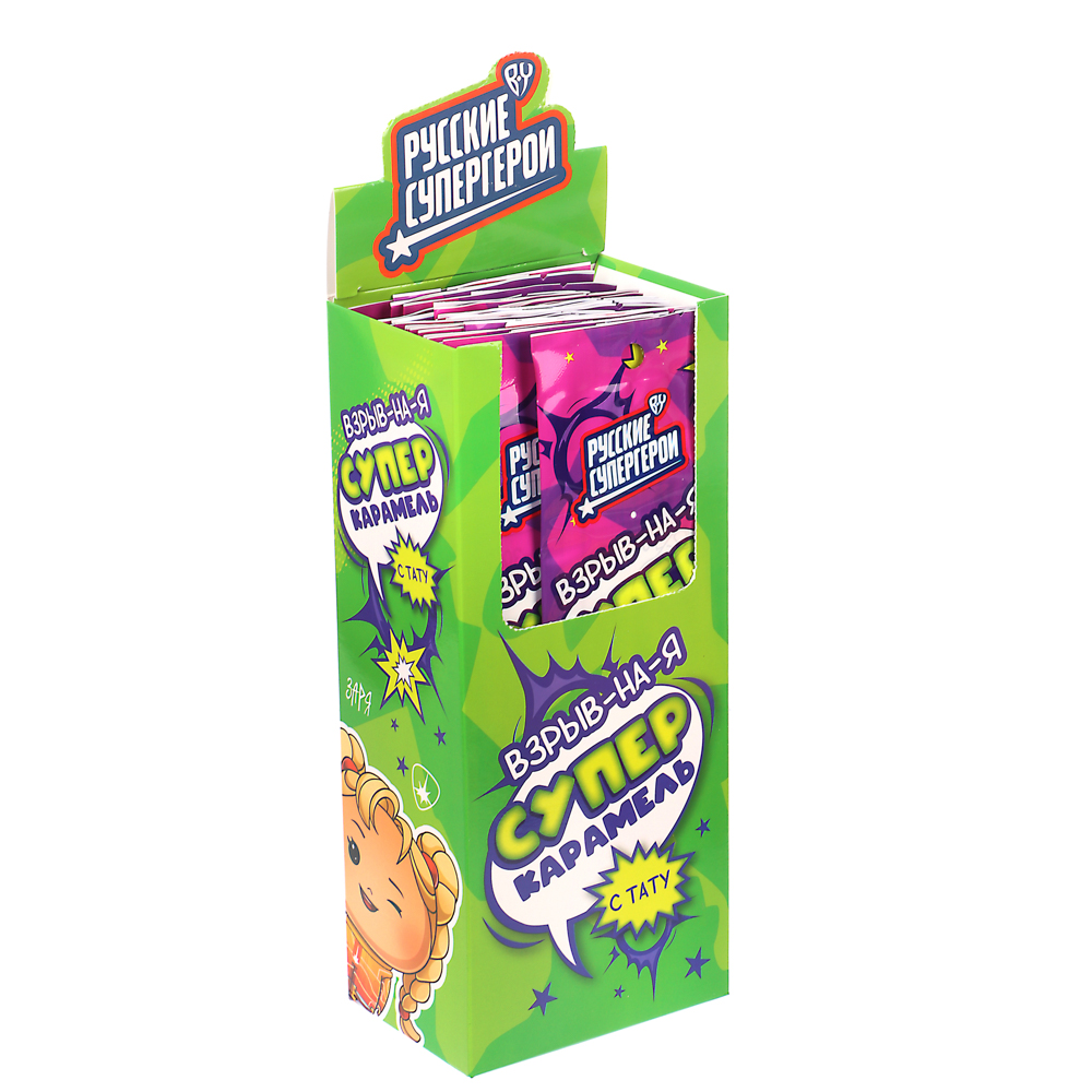 BY Русские Супергерои Карамель взрывная с тату 1 гр., арт.№ 347-214